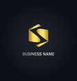 s initial polygon gold logo vector image vector image