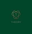 simple elegant letter t icon logotype vector image vector image