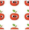 fruit baby cartoon seamless pattern apple vector image