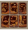 set of decorative autumn cards design vector image