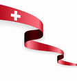 swiss flag wavy abstract background vector image