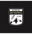 winter ski patrol label with equipment vector image vector image