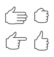 line hand icons set vector image