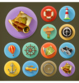 navigation long shadow icon set vector image vector image