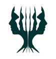 multi face portrait vector image