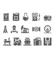 oil and petrol industry objects icons vector image