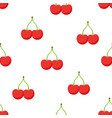 seamless pattern with twin red cherries vector image vector image