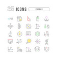 set of linear icons physics vector image