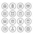 set round line icons of elevator vector image