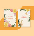 thank you card template with spring flower vector image