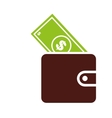 wallet money isolated icon vector image