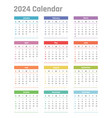 2024 year calendar design vector image