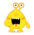 cartoon orange monster halloween vector image vector image