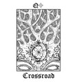 crossbone tarot card from lenormand gothic vector image