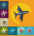 flat modern design with shadow icons aircraft vector image vector image