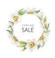 spring sale discount watercolor flower vector image