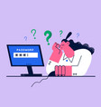 bad memory and working on computer concept vector image
