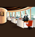 businessman meditating in the office vector image vector image