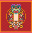 chinese new year lion dance tige head vector image vector image