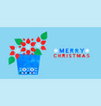 christmas modern folk art watercolor flower card vector image