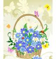 flowers basket vector image