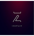 futurism style letter z minimalist type vector image