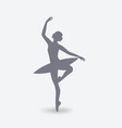 girl ballet dancer silhouette on white background vector image vector image