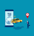 taxi service businessman call with mobile vector image