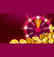 wheel luck or fortune with falling coins vector image vector image