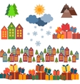 christmas set of images vector image vector image