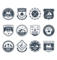 mountain adventure emblems black vector image vector image