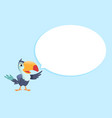 parrot exotic bird pointing to empty circle mind vector image