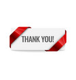 realistic red paper ribbon thank you curved vector image vector image
