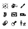 set of pregnancy icons with - egg and sperm pills vector image