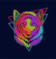 wolf head colorful vector image