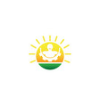 body inside a gear pignion and smile for logo vector image