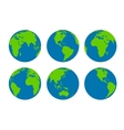 six earth globes vector image