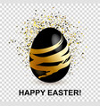 black easter egg with gold decorative lines vector image