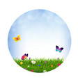 grass and flowers ball vector image vector image