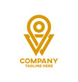 modern letter w and map logo vector image