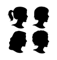set of female cameo silhouettes vector image