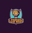 sports logo with leopard mascot colorful sport vector image