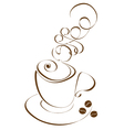 stylized cup of coffee vector image vector image