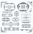 vintage decorative element set vector image
