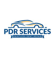 paintless dent repair logo pdr service vector image