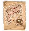 parchment with treasure map 1 vector image