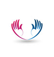 support and hopeful hands logo vector image