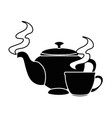 teapot elegant with cup vector image