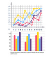 infographics with curves lines scheme with scale vector image vector image