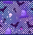 kawaii funny spooky seamless pattern with chequer vector image